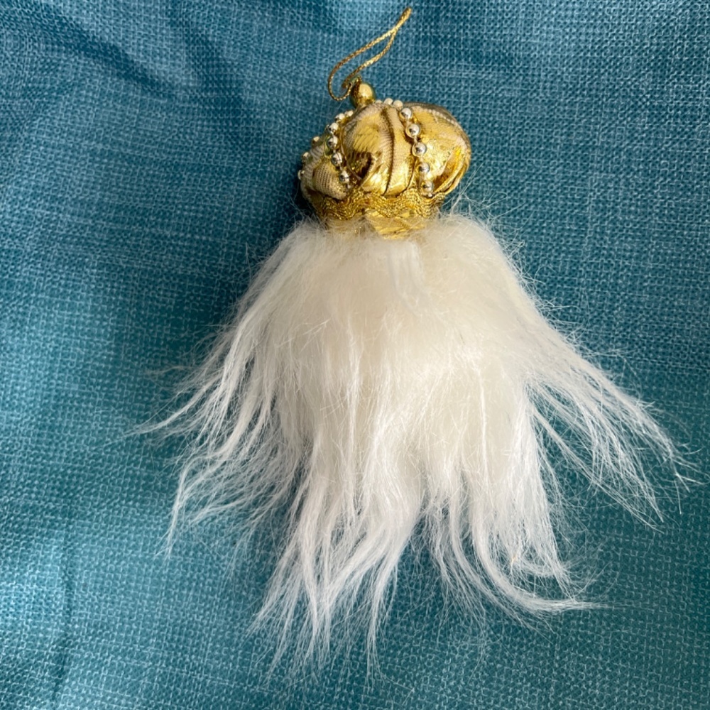 VINTAGE Kurt Adler Jeweled Gold Santa Head Christmas Tree Ornament - Picture 3 of 5